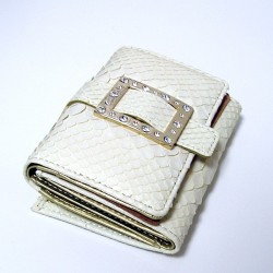 開運蛇革財布(白マット・三つ折）