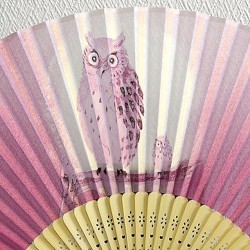 開運シルク扇子ふくろう