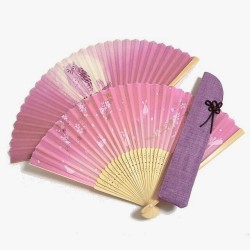 開運シルク扇子 うさぎ フクロウ