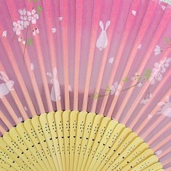 開運シルク扇子ウサギ